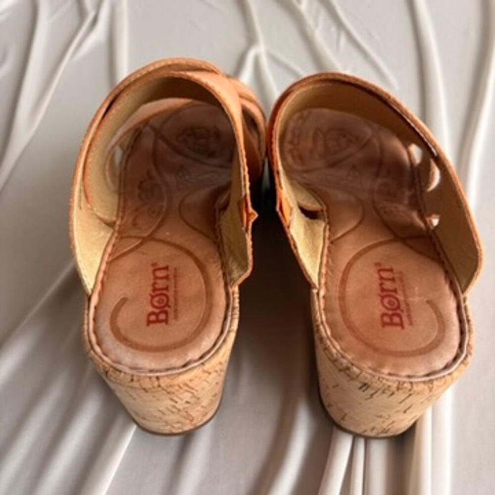 Børn Kapiti Cork Leather Wedge Sandals - Creamsicle Orange, Size 9 - Picture 11 of 11
